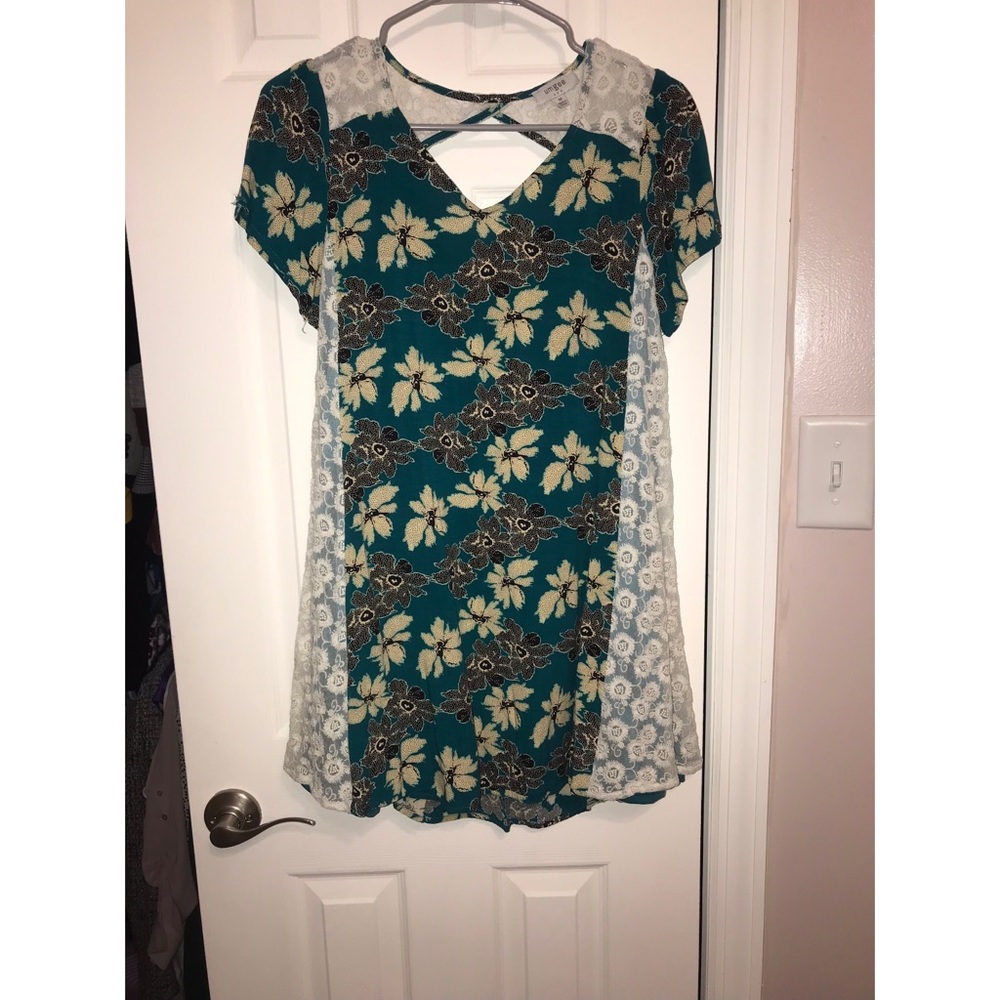 Blue floral summer dress